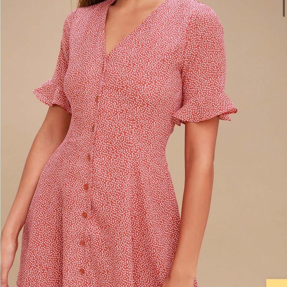Castana Rust Red Print Button-Up Dress - Picture 10 of 10